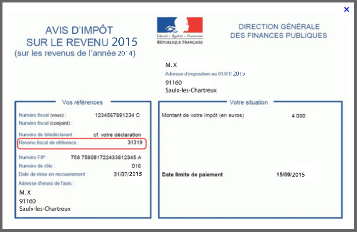 revenu fiscal de référence